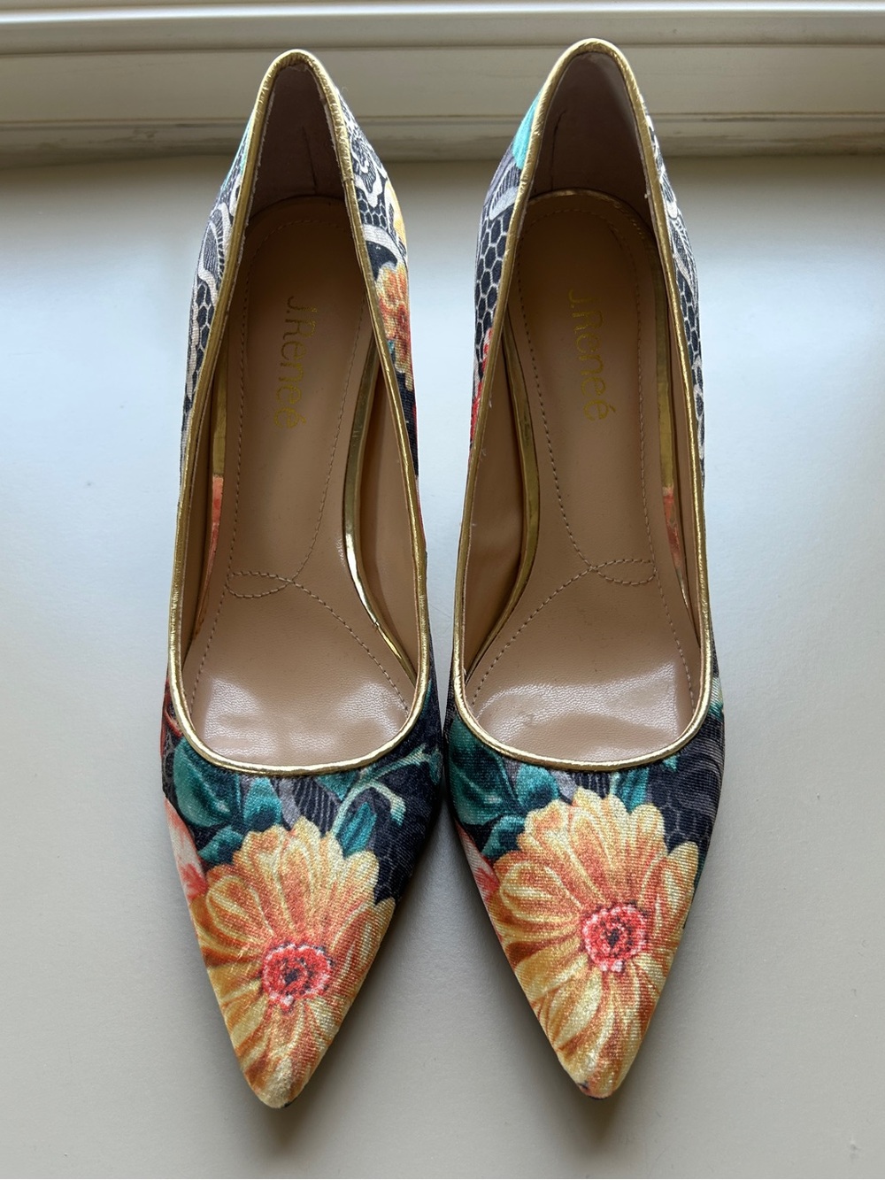 J.Renee Floral Pointed-Toe Pumps in Yellow, Green, Coral, Black